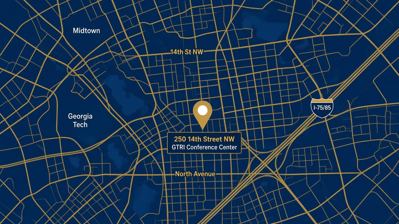 Map of the GTRI Conference Center at 250 14th Street NW, Atlanta